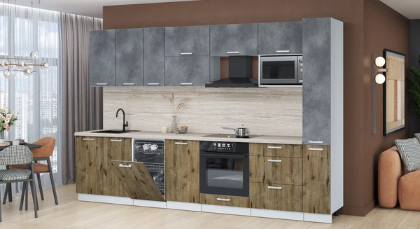 Кухонный гарнитур Интерлиния Мила Лайт 3.2-ПМ4 