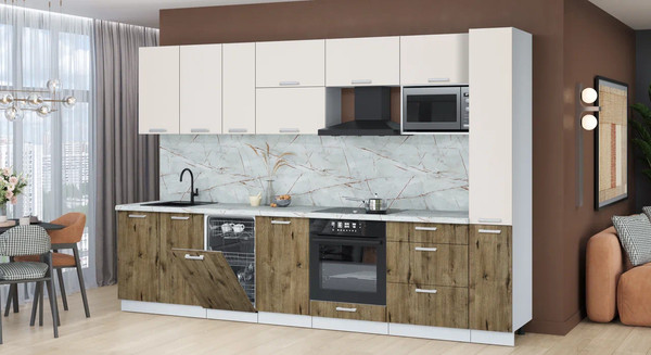 Кухонный гарнитур Интерлиния Мила Лайт 3.2-ПМ4 