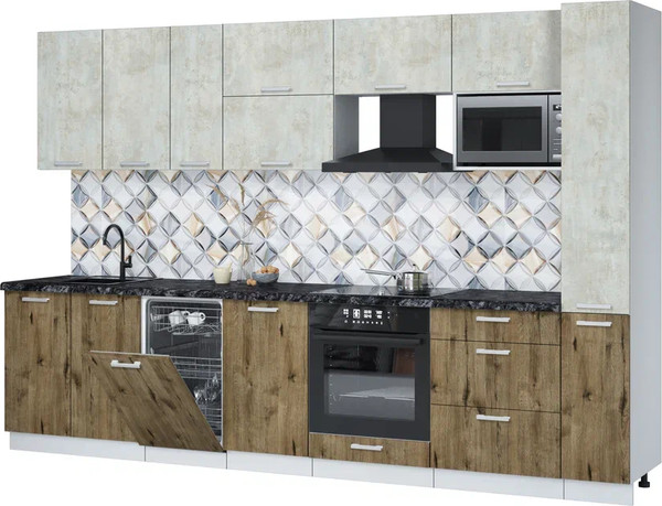 Кухонный гарнитур Интерлиния Мила Лайт 3.2-ПМ4  - фото