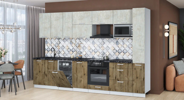 Кухонный гарнитур Интерлиния Мила Лайт 3.2-ПМ4 