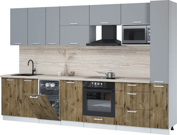 Кухонный гарнитур Интерлиния Мила Лайт 3.2-ПМ4  - фото