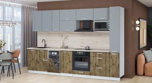 Кухонный гарнитур Интерлиния Мила Лайт 3.2-ПМ4 