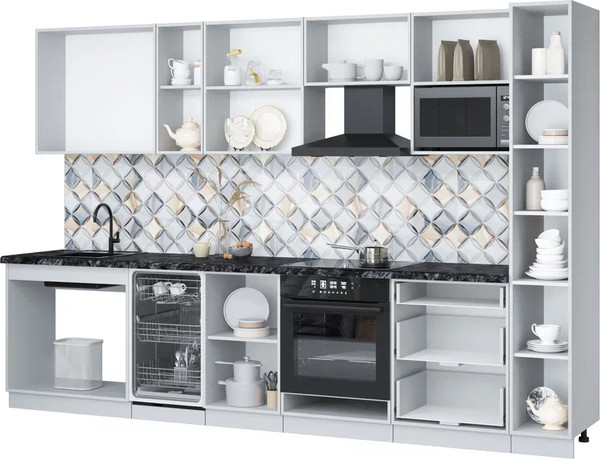 Кухонный гарнитур Интерлиния Мила Лайт 3.2-ПМ4 