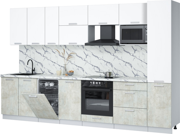 Кухонный гарнитур Интерлиния Мила Лайт 3.3-ПМ4  - фото