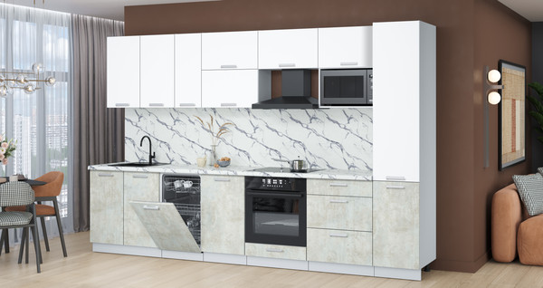 Кухонный гарнитур Интерлиния Мила Лайт 3.3-ПМ4 