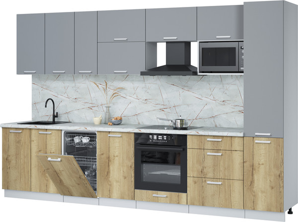 Кухонный гарнитур Интерлиния Мила Лайт 3.3-ПМ4  - фото