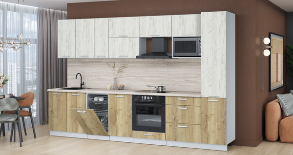 Кухонный гарнитур Интерлиния Мила Лайт 3.3-ПМ4 