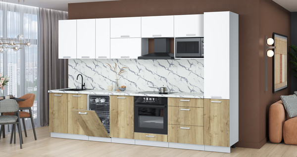 Кухонный гарнитур Интерлиния Мила Лайт 3.3-ПМ4 