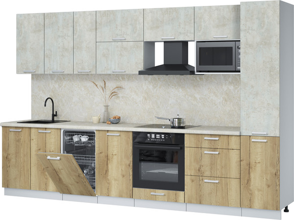 Кухонный гарнитур Интерлиния Мила Лайт 3.3-ПМ4  - фото