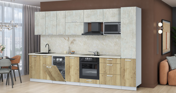 Кухонный гарнитур Интерлиния Мила Лайт 3.3-ПМ4 