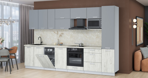 Кухонный гарнитур Интерлиния Мила Лайт 3.3-ПМ4 