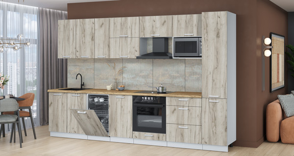 Кухонный гарнитур Интерлиния Мила Лайт 3.3-ПМ4 