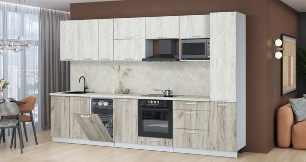 Кухонный гарнитур Интерлиния Мила Лайт 3.3-ПМ4