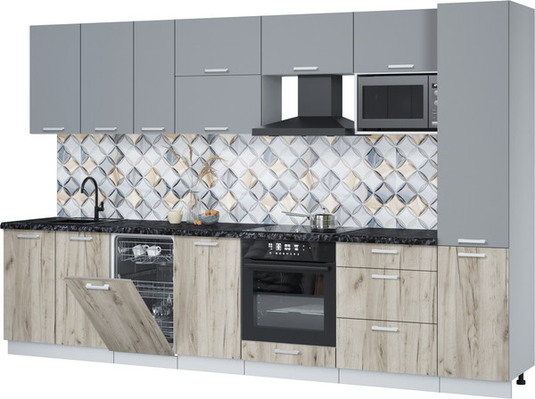 Кухонный гарнитур Интерлиния Мила Лайт 3.3-ПМ4  - фото