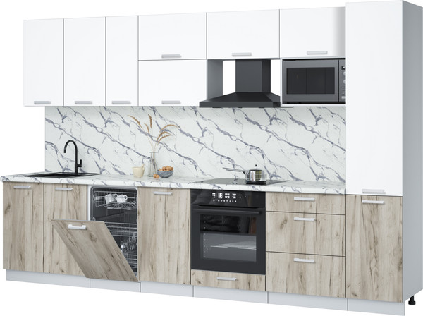 Кухонный гарнитур Интерлиния Мила Лайт 3.3-ПМ4 - фото