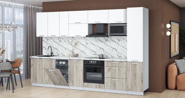 Кухонный гарнитур Интерлиния Мила Лайт 3.3-ПМ4