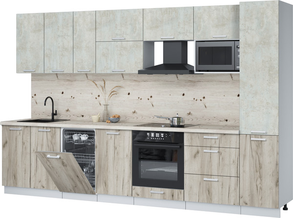 Кухонный гарнитур Интерлиния Мила Лайт 3.3-ПМ4  - фото