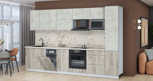 Кухонный гарнитур Интерлиния Мила Лайт 3.3-ПМ4 