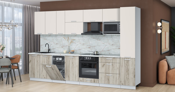 Кухонный гарнитур Интерлиния Мила Лайт 3.3-ПМ4 