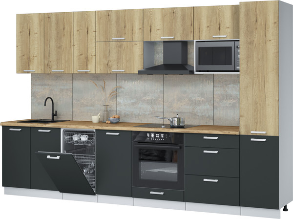 Кухонный гарнитур Интерлиния Мила Лайт 3.3-ПМ4  - фото