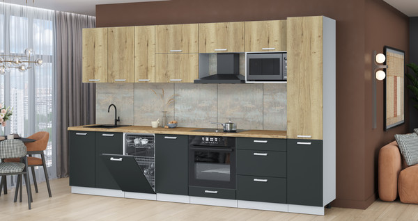 Кухонный гарнитур Интерлиния Мила Лайт 3.3-ПМ4 