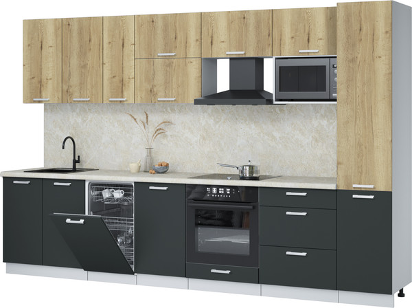 Кухонный гарнитур Интерлиния Мила Лайт 3.3-ПМ4  - фото