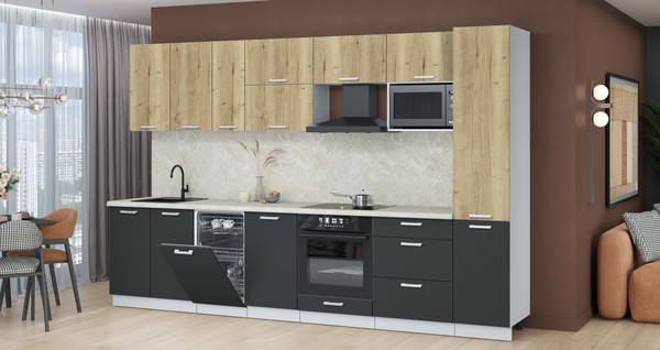 Кухонный гарнитур Интерлиния Мила Лайт 3.3-ПМ4 