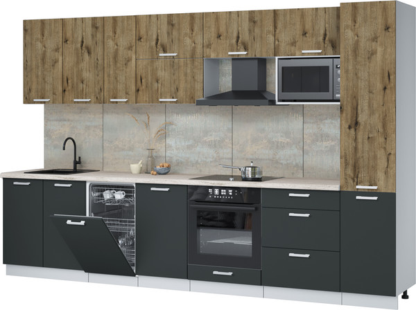 Кухонный гарнитур Интерлиния Мила Лайт 3.3-ПМ4  - фото