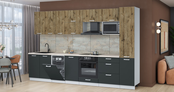 Кухонный гарнитур Интерлиния Мила Лайт 3.3-ПМ4 