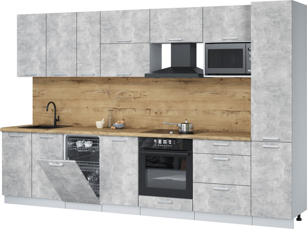 Кухонный гарнитур Интерлиния Мила Лайт 3.3-ПМ4  - фото