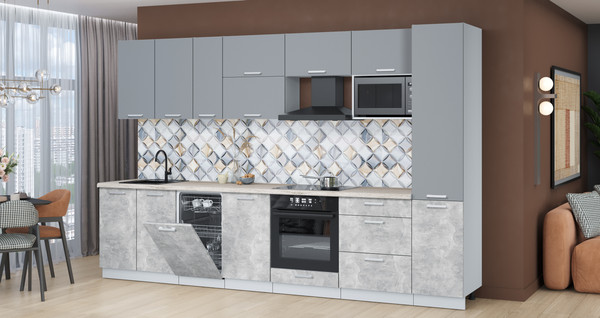 Кухонный гарнитур Интерлиния Мила Лайт 3.3-ПМ4 