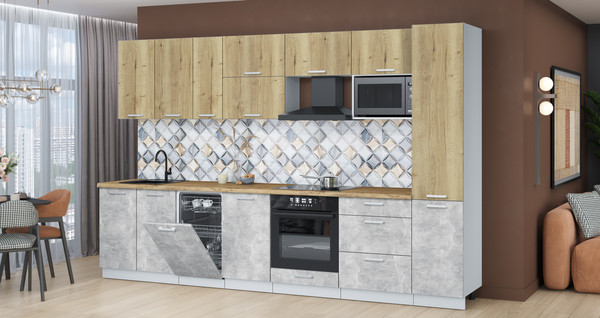 Кухонный гарнитур Интерлиния Мила Лайт 3.3-ПМ4 