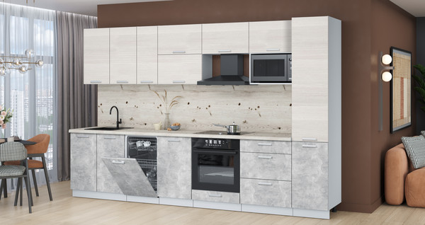 Кухонный гарнитур Интерлиния Мила Лайт 3.3-ПМ4 