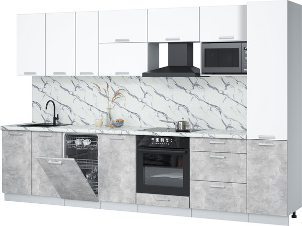 Кухонный гарнитур Интерлиния Мила Лайт 3.3-ПМ4  - фото