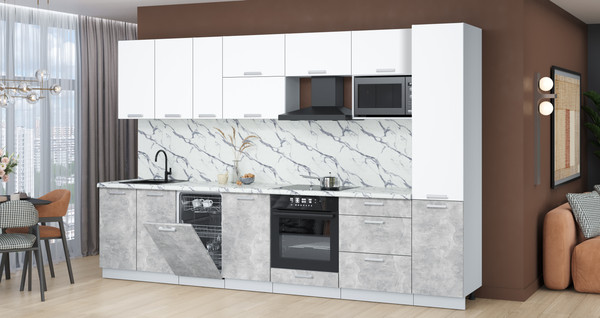 Кухонный гарнитур Интерлиния Мила Лайт 3.3-ПМ4 