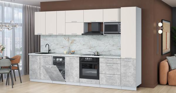 Кухонный гарнитур Интерлиния Мила Лайт 3.3-ПМ4 