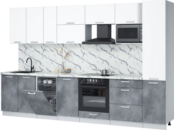 Кухонный гарнитур Интерлиния Мила Лайт 3.3-ПМ4  - фото