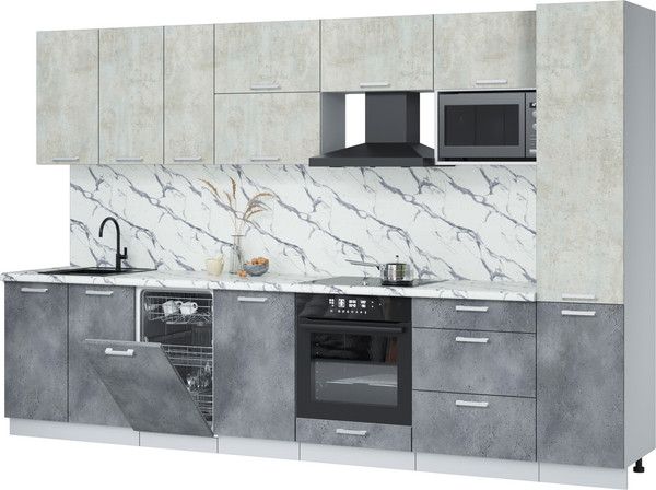 Кухонный гарнитур Интерлиния Мила Лайт 3.3-ПМ4  - фото