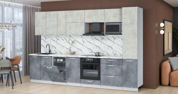 Кухонный гарнитур Интерлиния Мила Лайт 3.3-ПМ4 