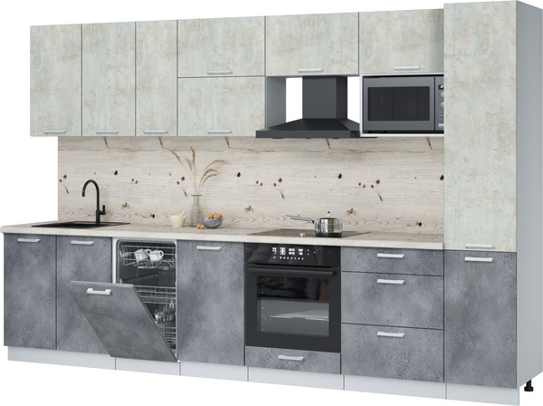 Кухонный гарнитур Интерлиния Мила Лайт 3.3-ПМ4  - фото