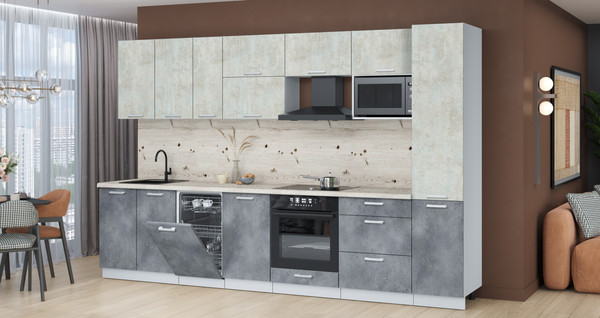 Кухонный гарнитур Интерлиния Мила Лайт 3.3-ПМ4 