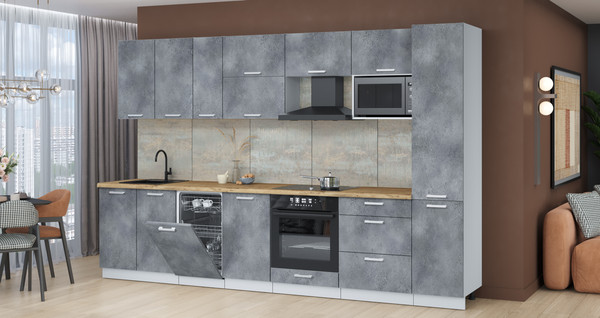 Кухонный гарнитур Интерлиния Мила Лайт 3.3-ПМ4 