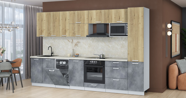 Кухонный гарнитур Интерлиния Мила Лайт 3.3-ПМ4 