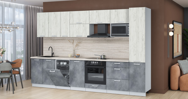 Кухонный гарнитур Интерлиния Мила Лайт 3.3-ПМ4 