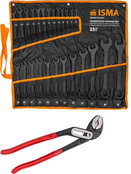 Набор ключей ISMA ISMA-5261DP+1 Black / 63597 - фото
