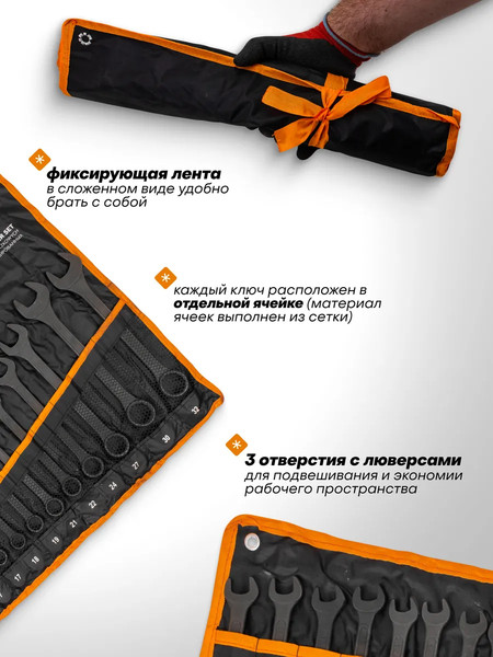 Набор ключей ISMA ISMA-5261DP+1 Black / 63597