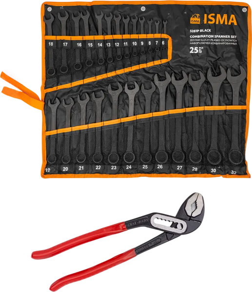 Набор ключей ISMA ISMA-5261P+1 Black / 63604 - фото