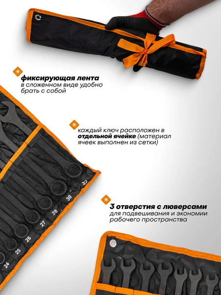 Набор ключей ISMA ISMA-5261P+1 Black / 63604