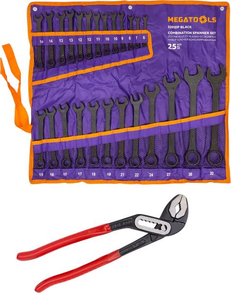 Набор ключей Megatools MT-5261DP+1 Black / 63599 - фото