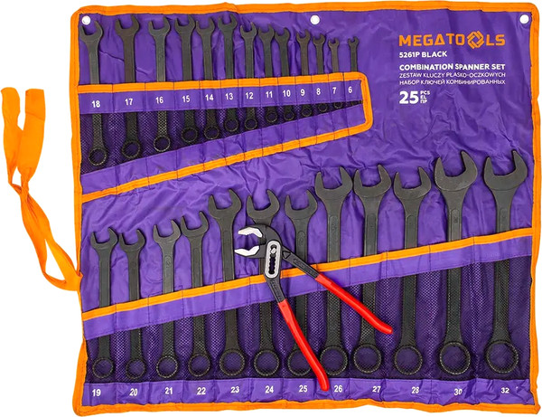 Набор ключей Megatools MT-5261P+1 Black / 63606 - фото